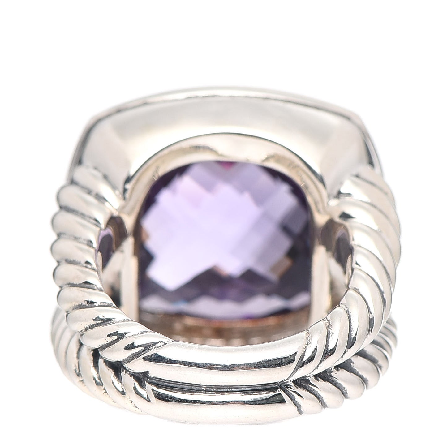 Sterling Silver Diamond Amethyst 17mm Albion Ring 51 5.75