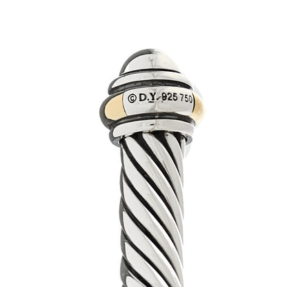 David Yurman Sterling Silver 18K Yellow Gold 4mm Cable Classics Bracelet 3 of 4