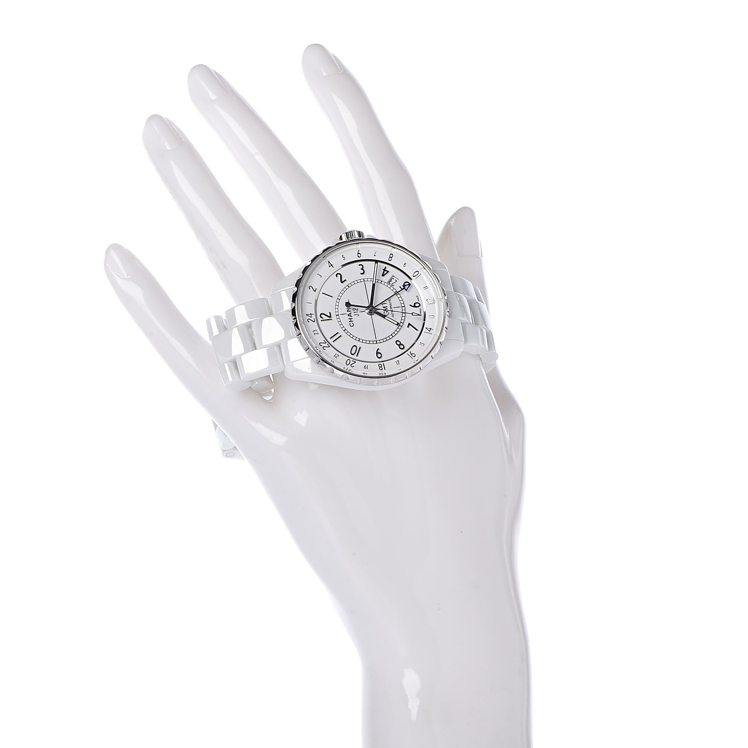 Chanel Stainless Steel Ceramic 38mm J12 GMT Automatic Watch White 2 of 7