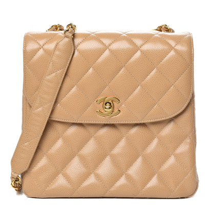 Chanel Caviar Quilted Small Single Flap Beige 1 of 14