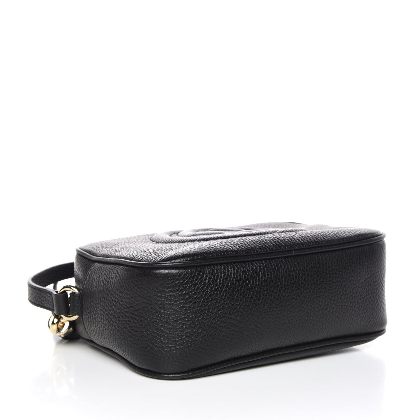 Pebbled Calfskin Small Soho Disco Bag Black
