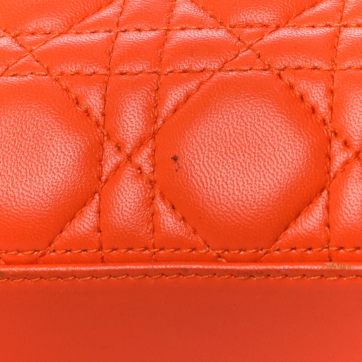 Christian Dior Lambskin Cannage Medium Lady Dior Orange 13 of 15
