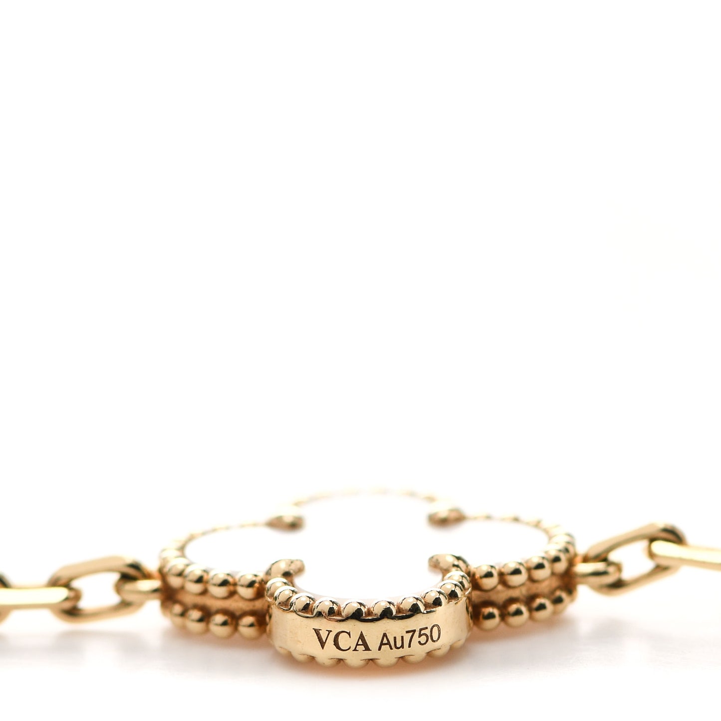 18K Yellow Gold Mother of Pearl 5 Motifs Vintage Alhambra Bracelet
