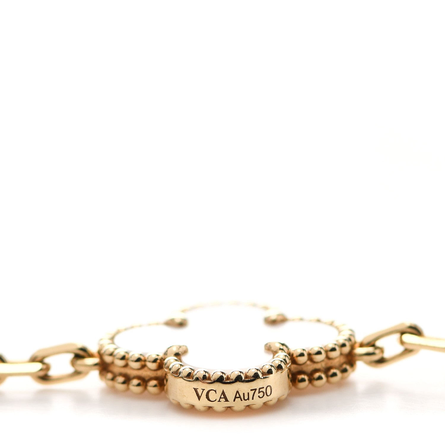 Van Cleef & Arpels 18K Yellow Gold Mother of Pearl 5 Motifs Vintage Alhambra Bracelet 4 of 6