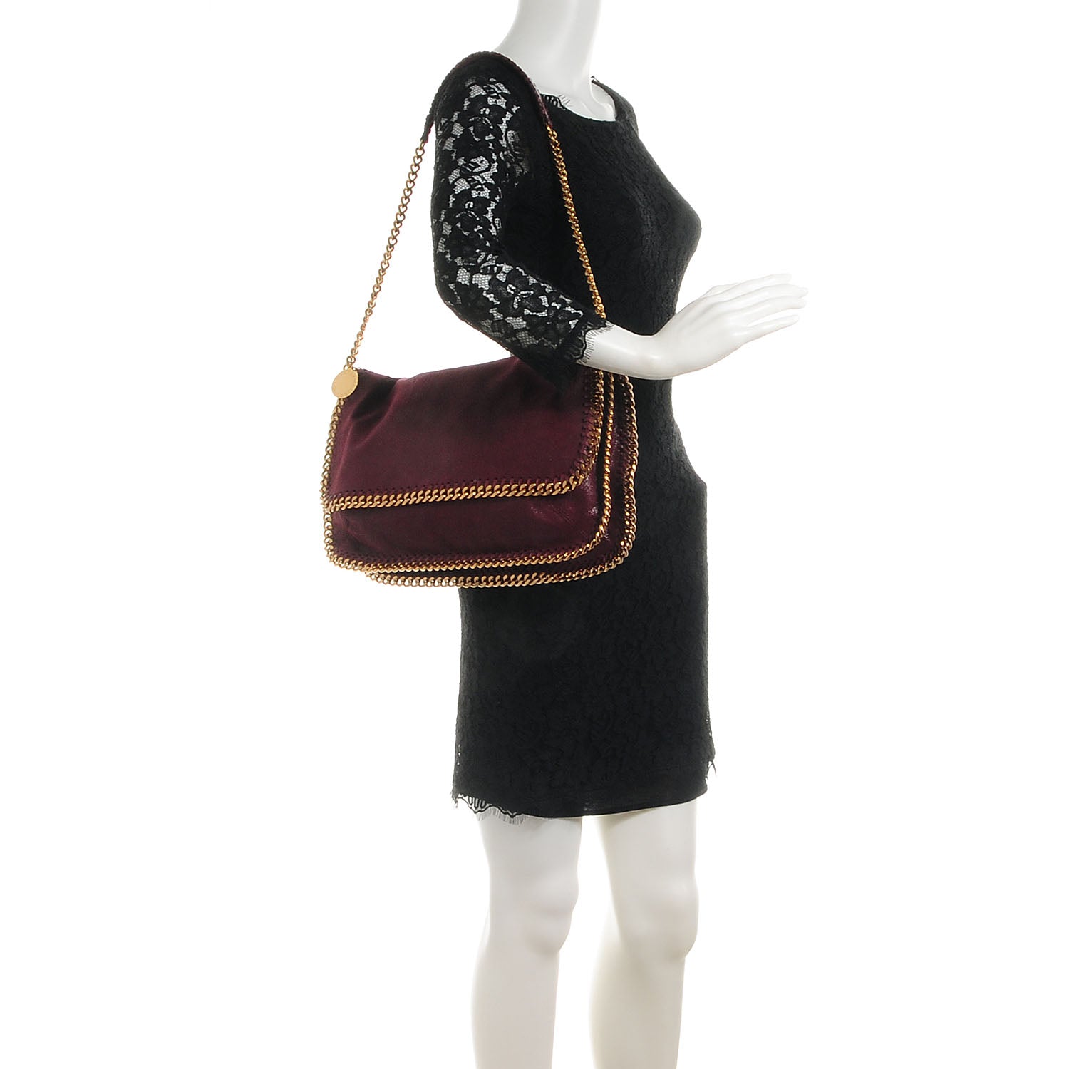 Stella McCartney Faux Leather Shaggy Deer Falabella Messenger Plum 2 of 7
