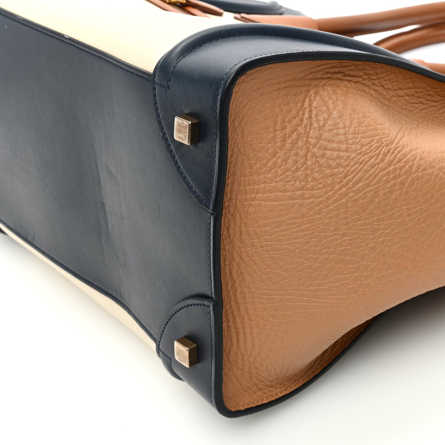 Elephant Calfskin Mini Tri-Color Luggage Brown