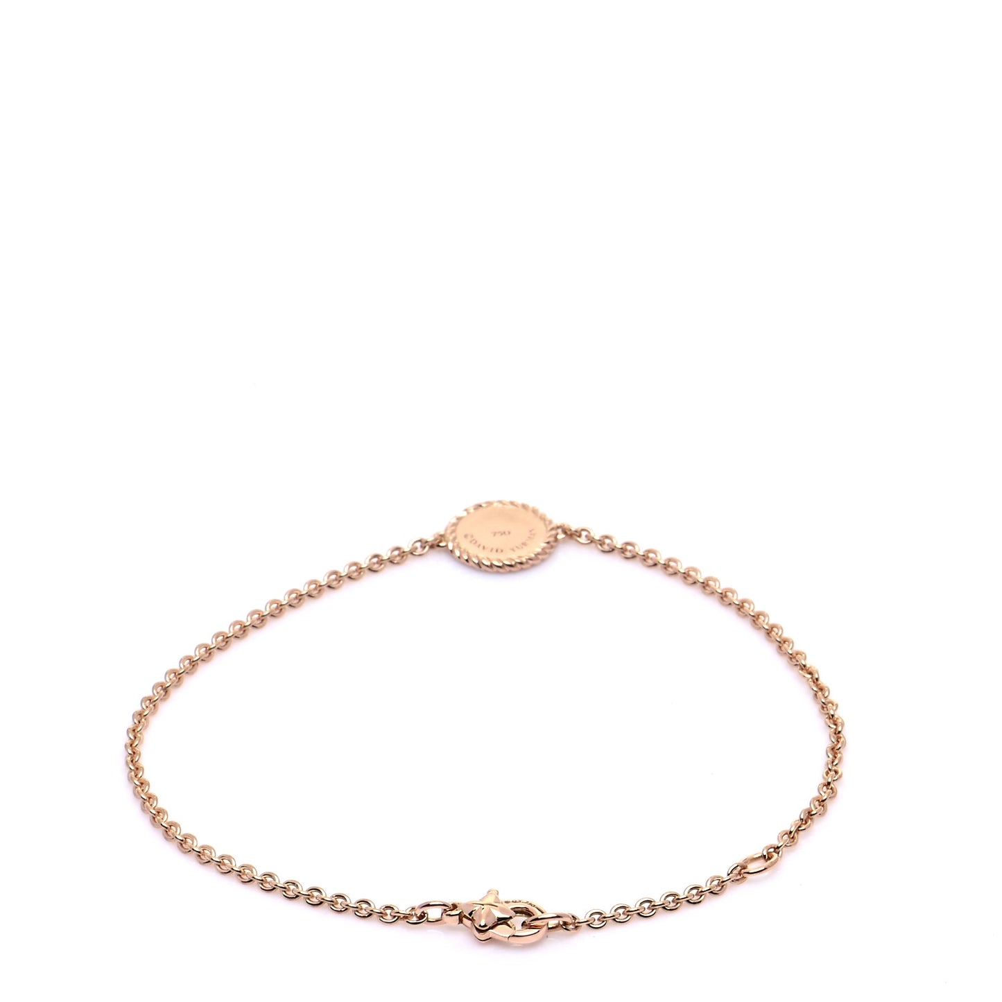 18K Rose Gold Diamond Cable Collectibles Pave Charm Bracelet