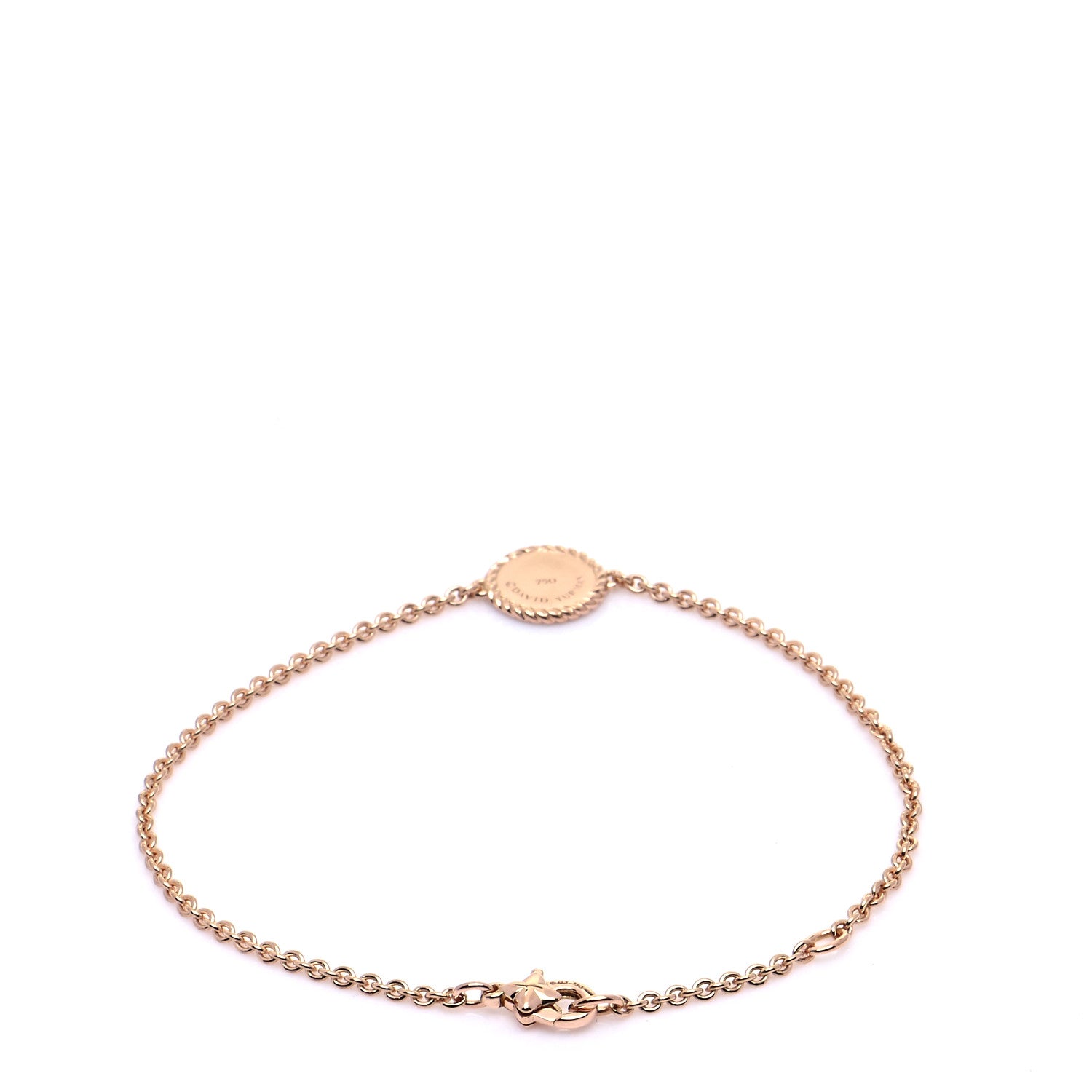 David Yurman 18K Rose Gold Diamond Cable Collectibles Pave Charm Bracelet 3 of 7