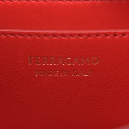 Salvatore Ferragamo Calfskin Mini Hug Crossbody Bag Black Flame Red 6 of 10