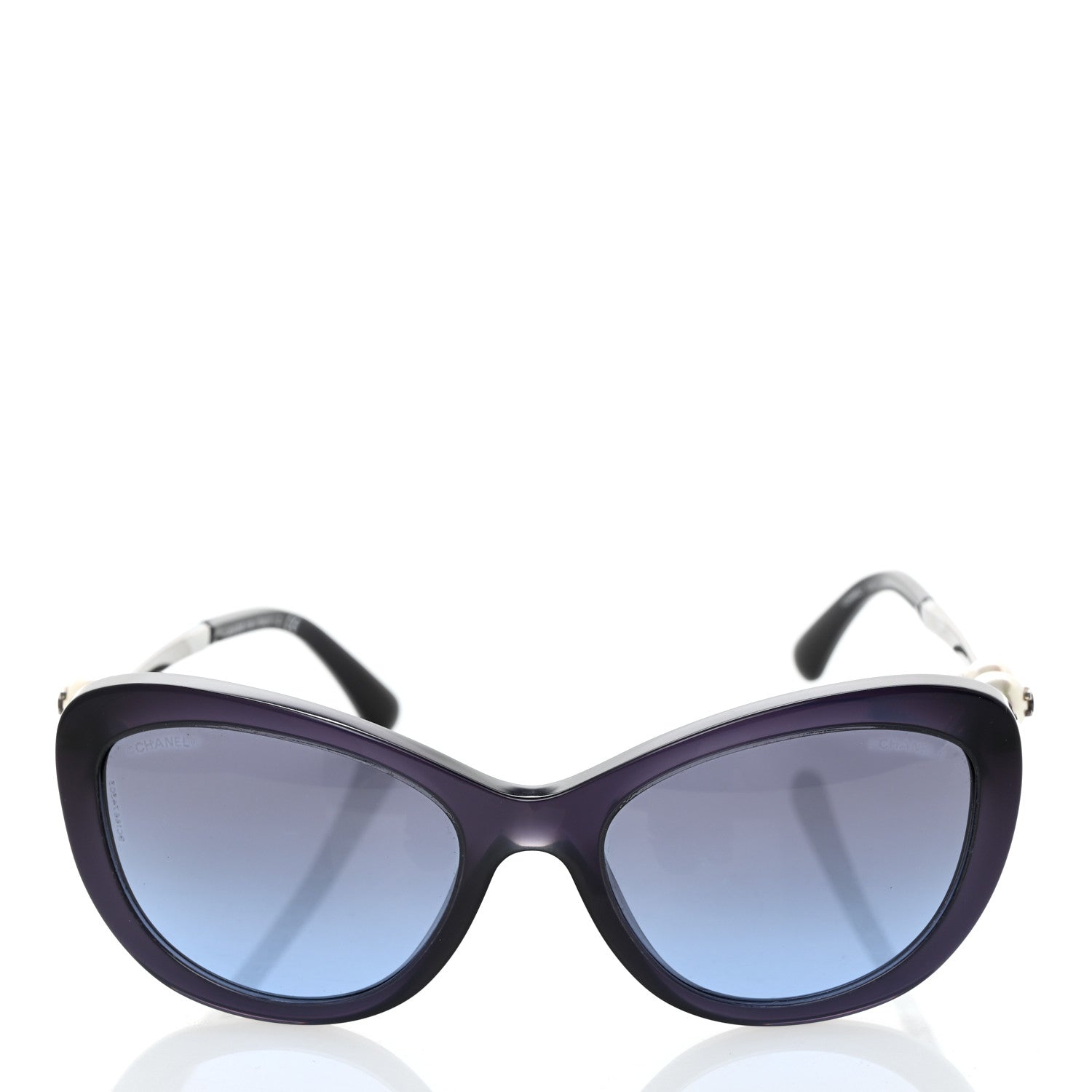 Chanel Acetate Pearl Cat Eye Sunglasses 5340-H Blue 2 of 8