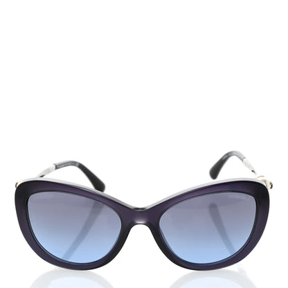 Chanel Acetate Pearl Cat Eye Sunglasses 5340-H Blue 2 of 8