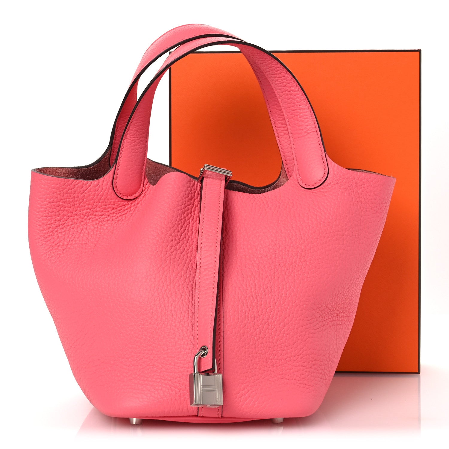エルメス Hermes Taurillon Clemence Picotin Lock 18 PM Rose Azalee 1838922