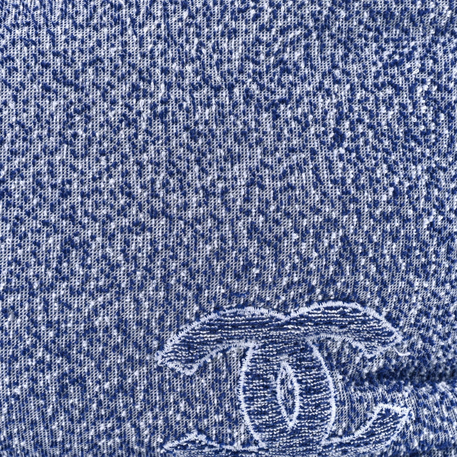 Chanel Terry Cotton Resin Chain Fizzy Hobo Blue White 7 of 15