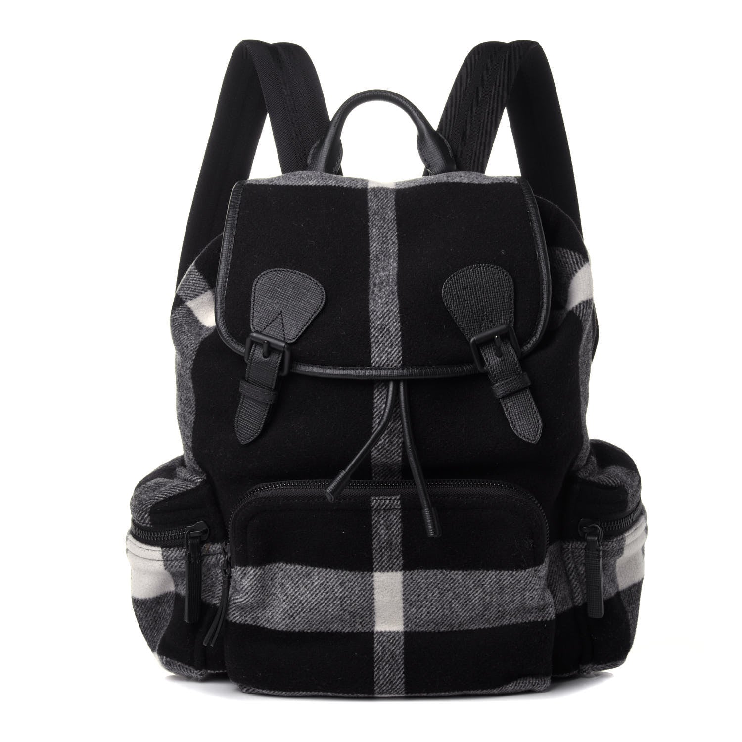 Burberry Wool House Check Large Rucksack Backpack Black 1 of 9