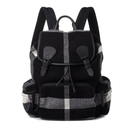 Burberry Wool House Check Large Rucksack Backpack Black 1 of 9