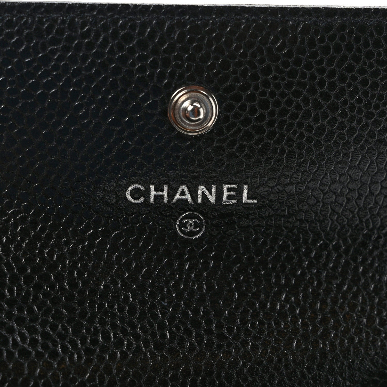 Chanel Caviar Camellia Embossed Card Holder Wallet Black 6 of 8