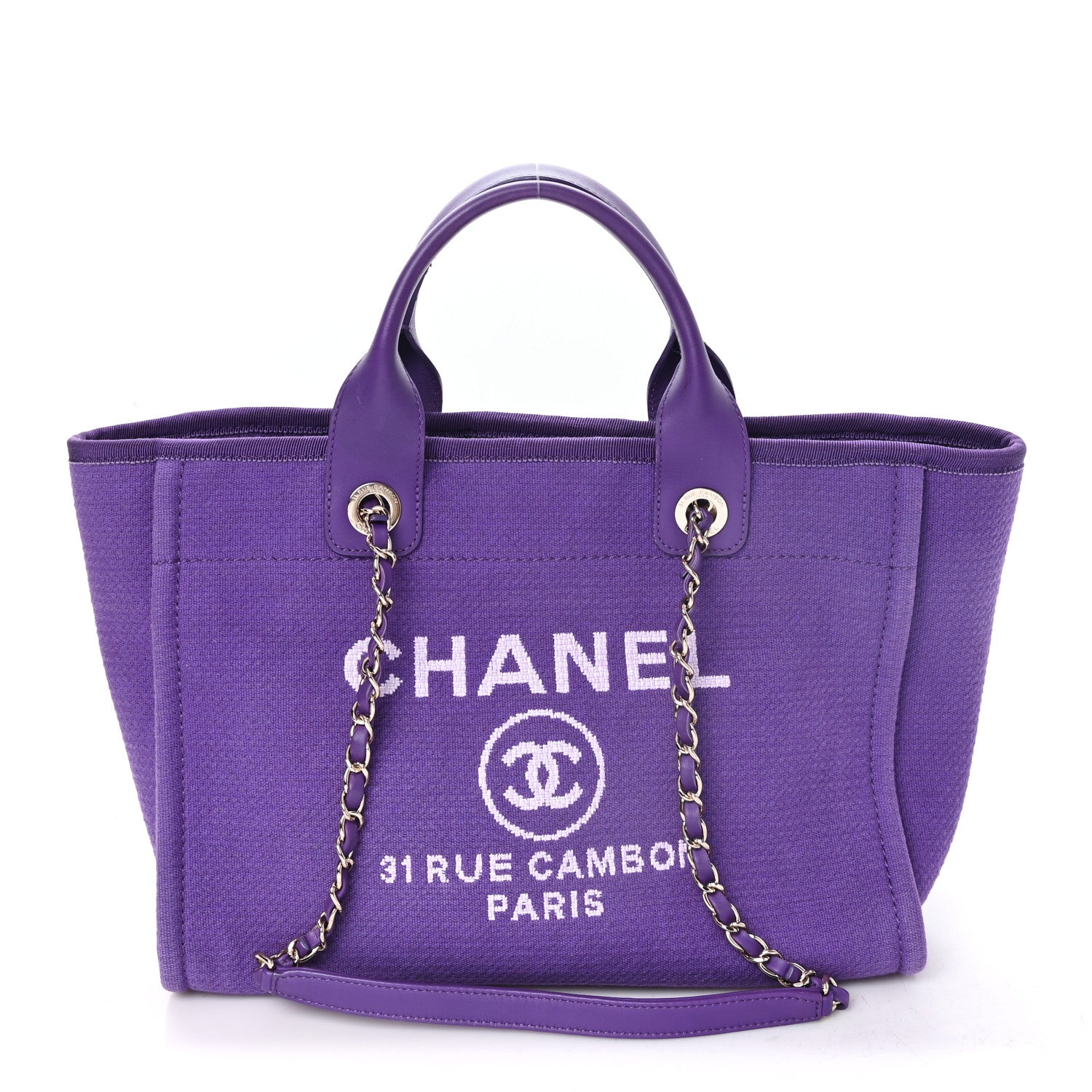 Chanel Mixed Fibers Small Deauville Tote Purple 1 of 11