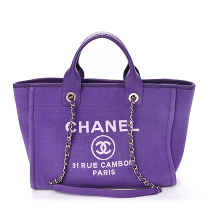 Chanel Mixed Fibers Small Deauville Tote Purple 1 of 11