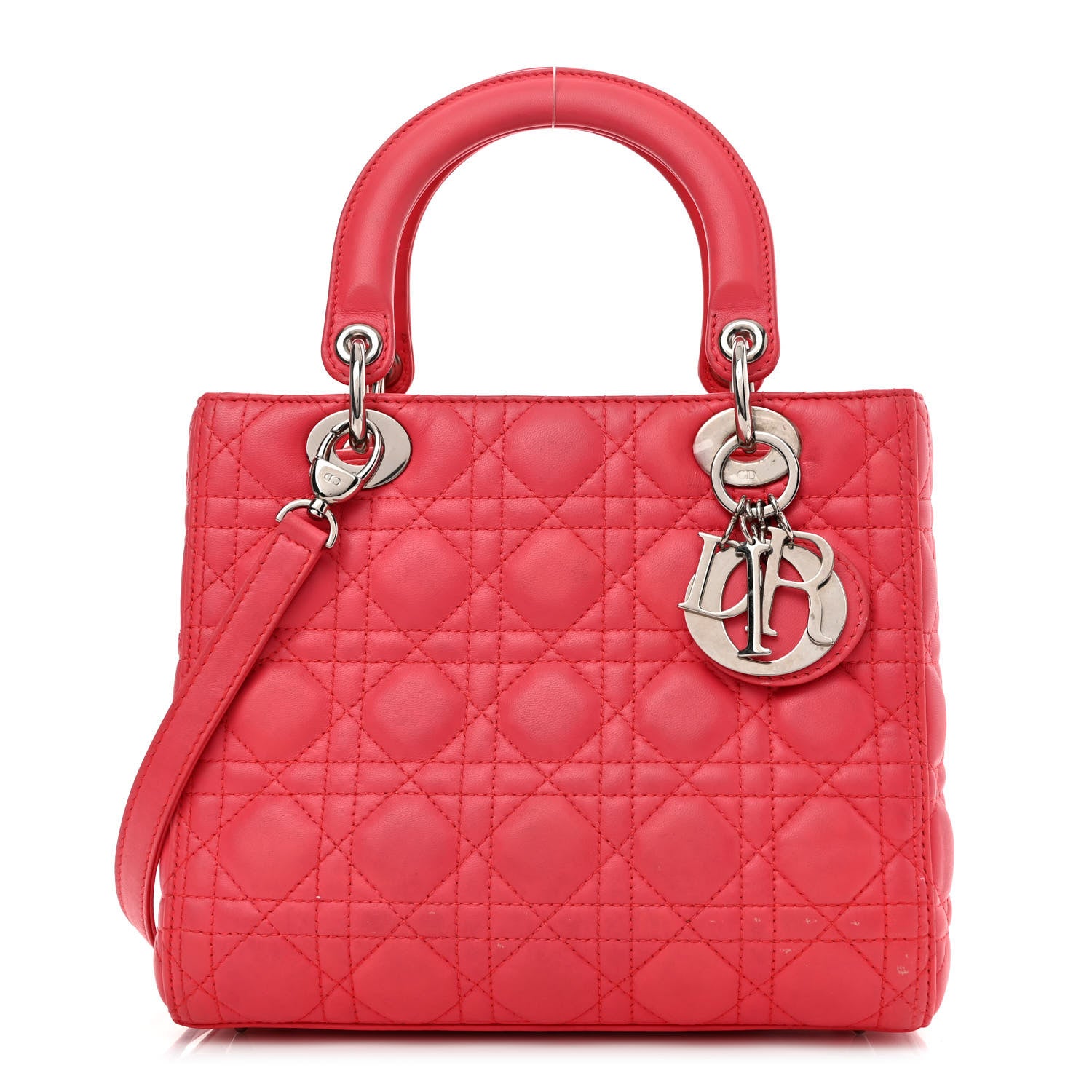 Christian Dior Lambskin Cannage Medium Lady Dior Pink 1 of 11
