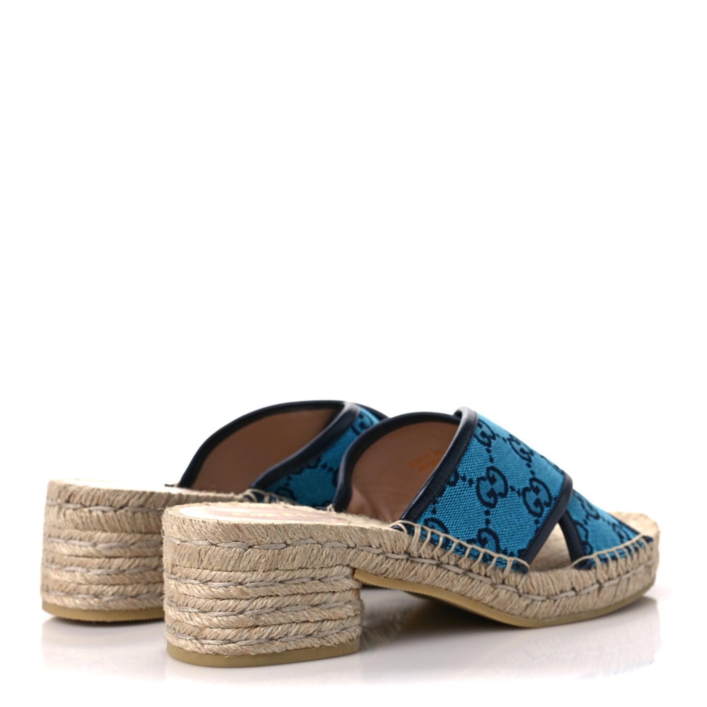 Monogram Multicolor Criss Cross Espadrille Sandals 37 Light Blue