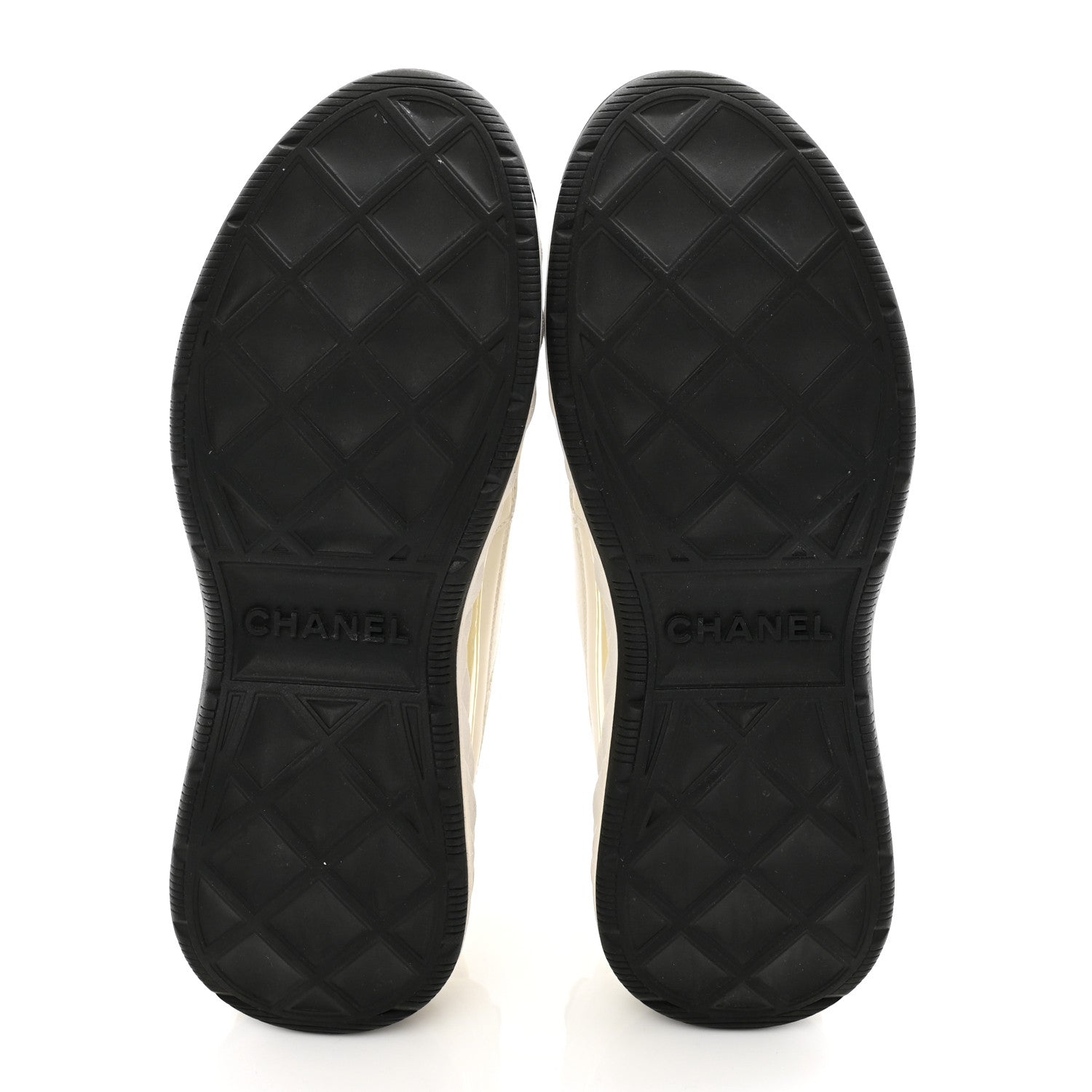 Chanel Fabric Suede Calfskin CC Sneakers 37 White Light Grey 5 of 9