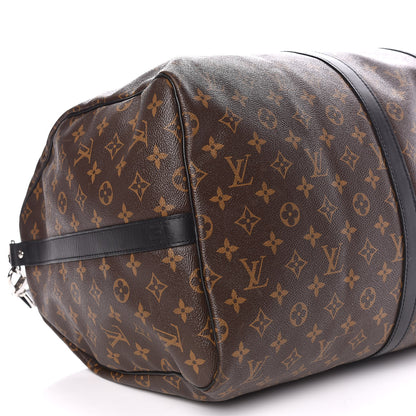 Louis Vuitton Monogram Macassar Keepall Bandouliere 55 9 of 11