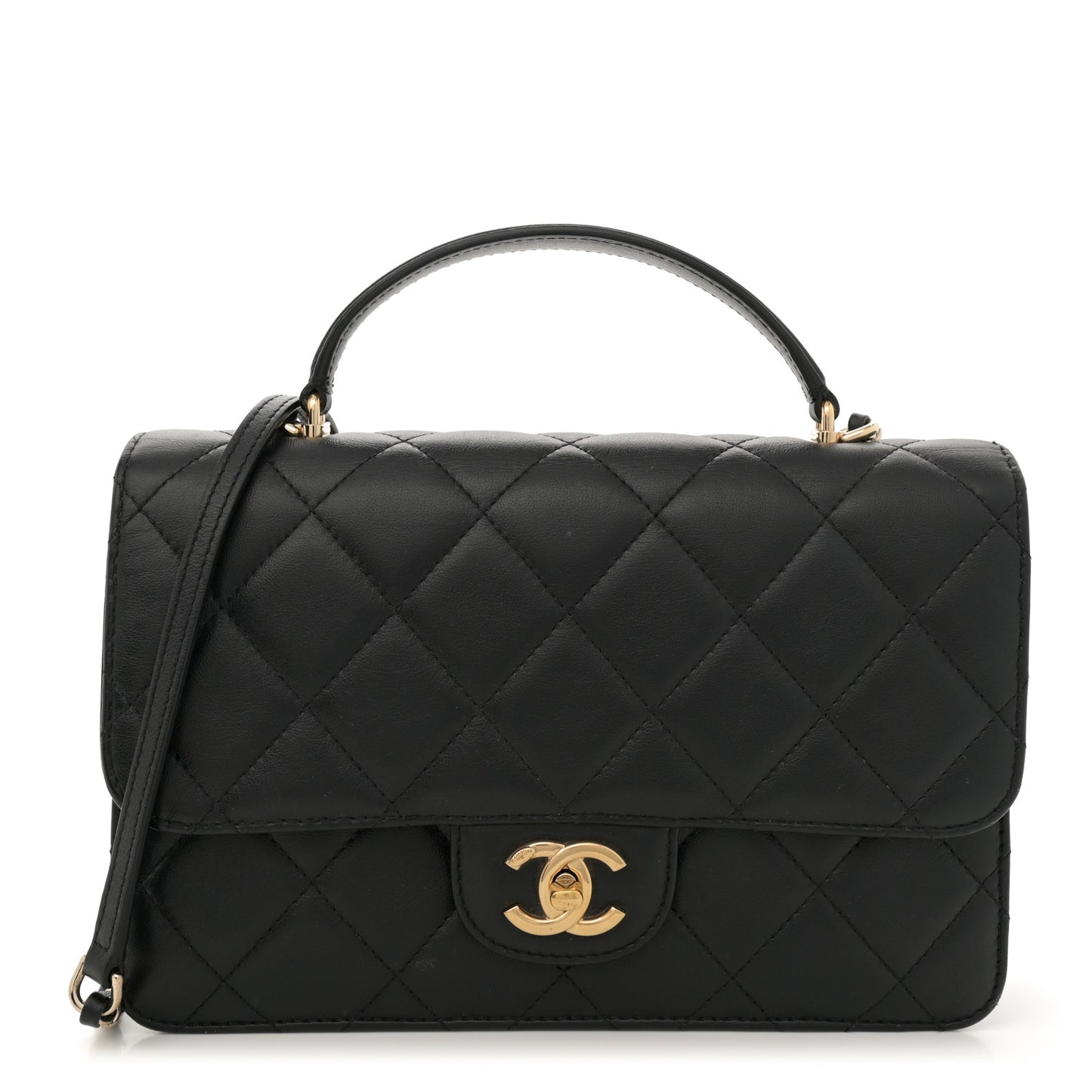 Calfskin Quilted Coco Lady Flap Black