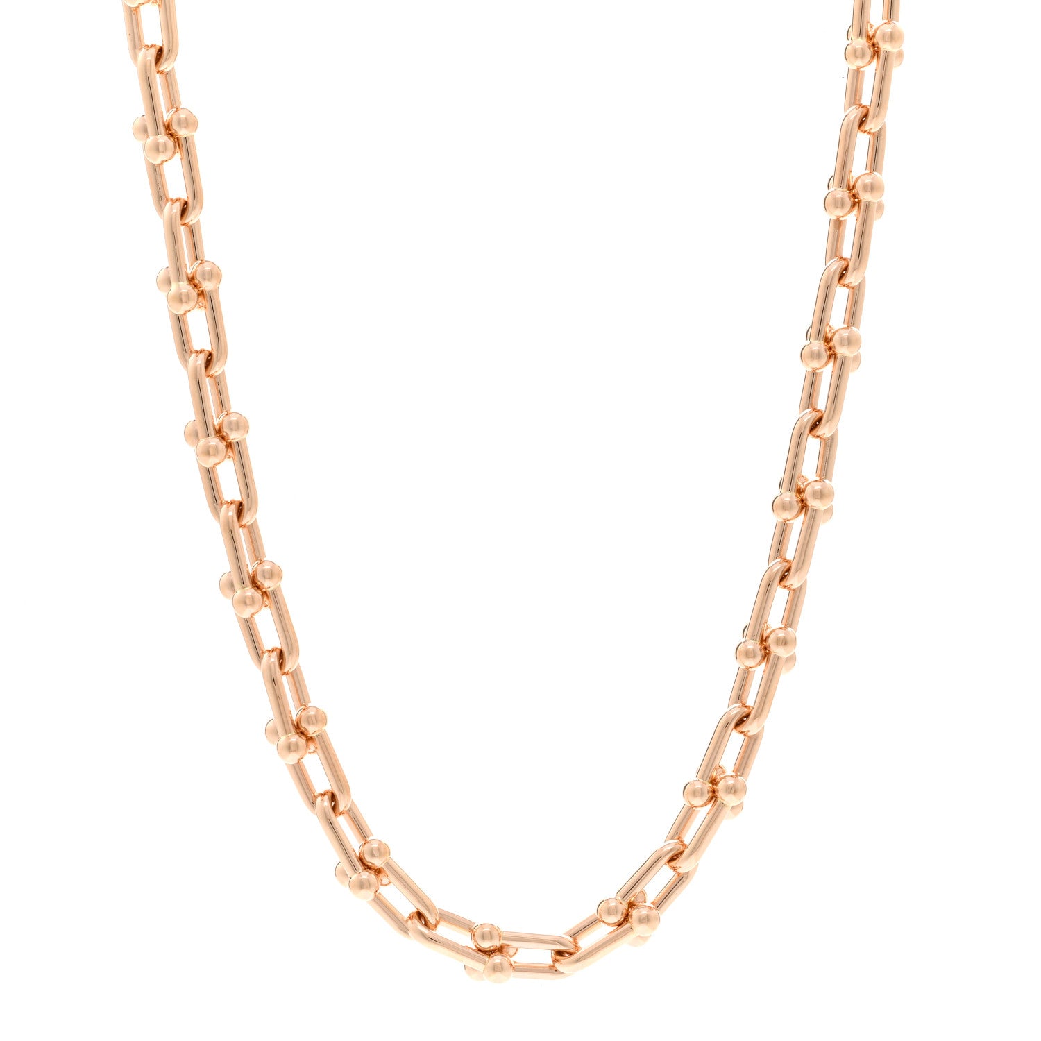 Tiffany 18K Rose Gold Medium HardWear Link Necklace 1 of 4