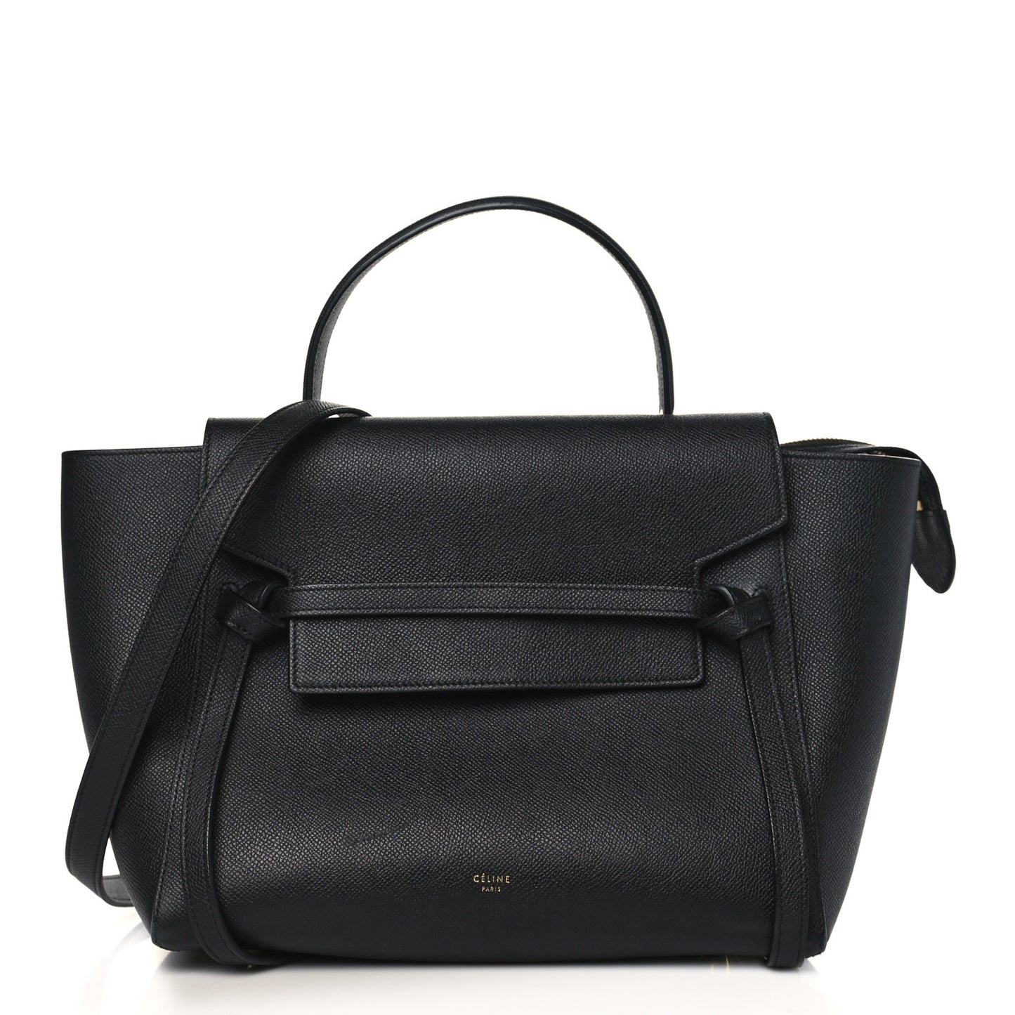 Grained Calfskin Mini Belt Bag Black