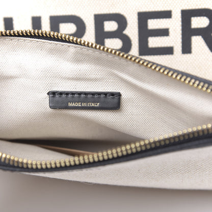 Burberry Cotton Soft Canvas Calfskin Medium Belt Tote Natural Black 8 of 11