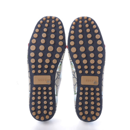 Gucci GG Supreme Monogram Blooms Ballet Flats 36.5 Beige Blue Navy Hibiscus Red 7 of 11