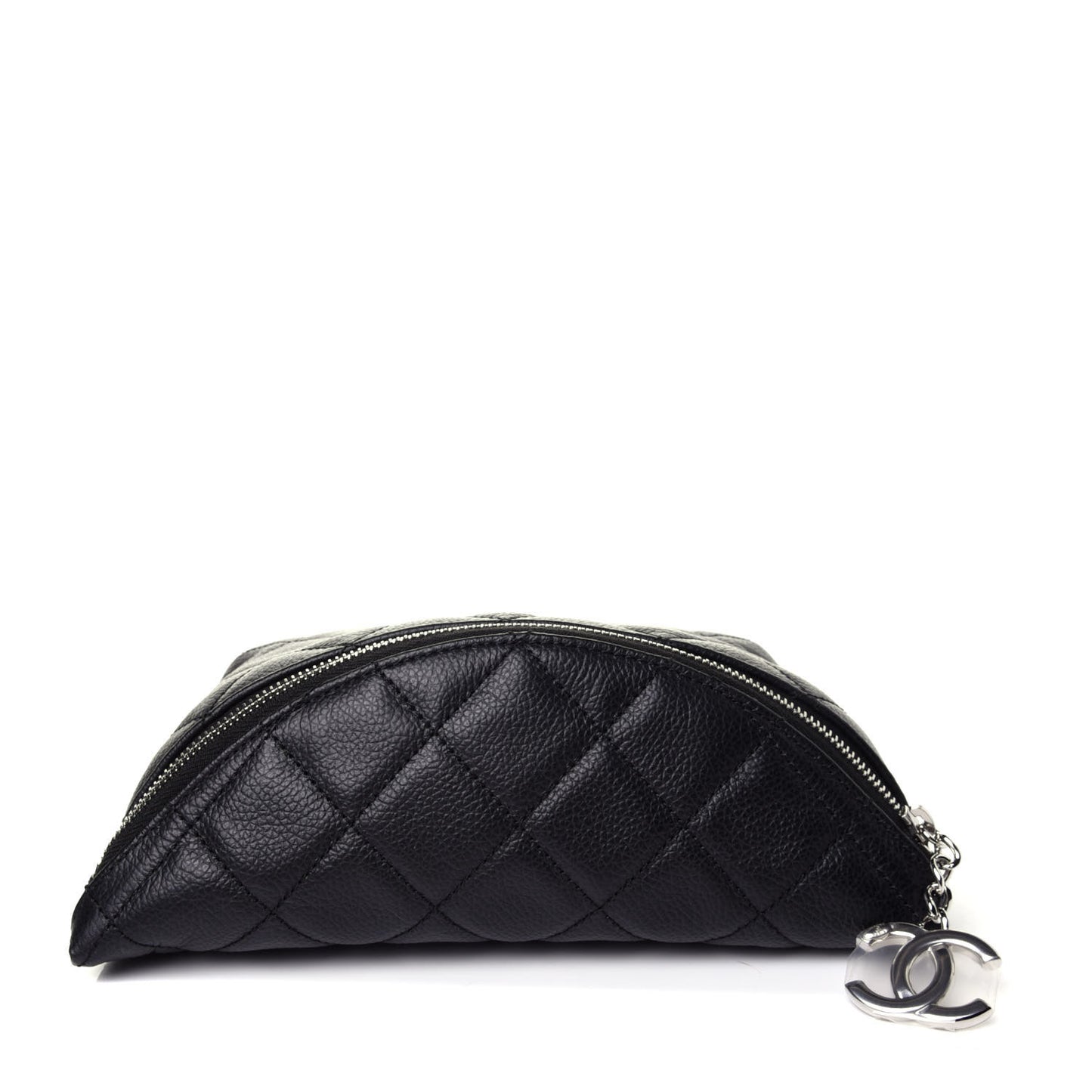 Grained Calfskin Quilted Waist Belt Bag Black