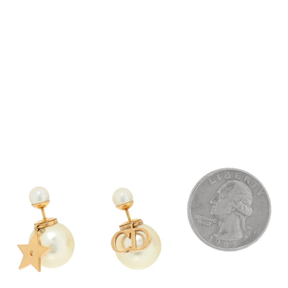 Christian Dior Pearl Mise En Dior Logo Tribal Earrings 2 of 5