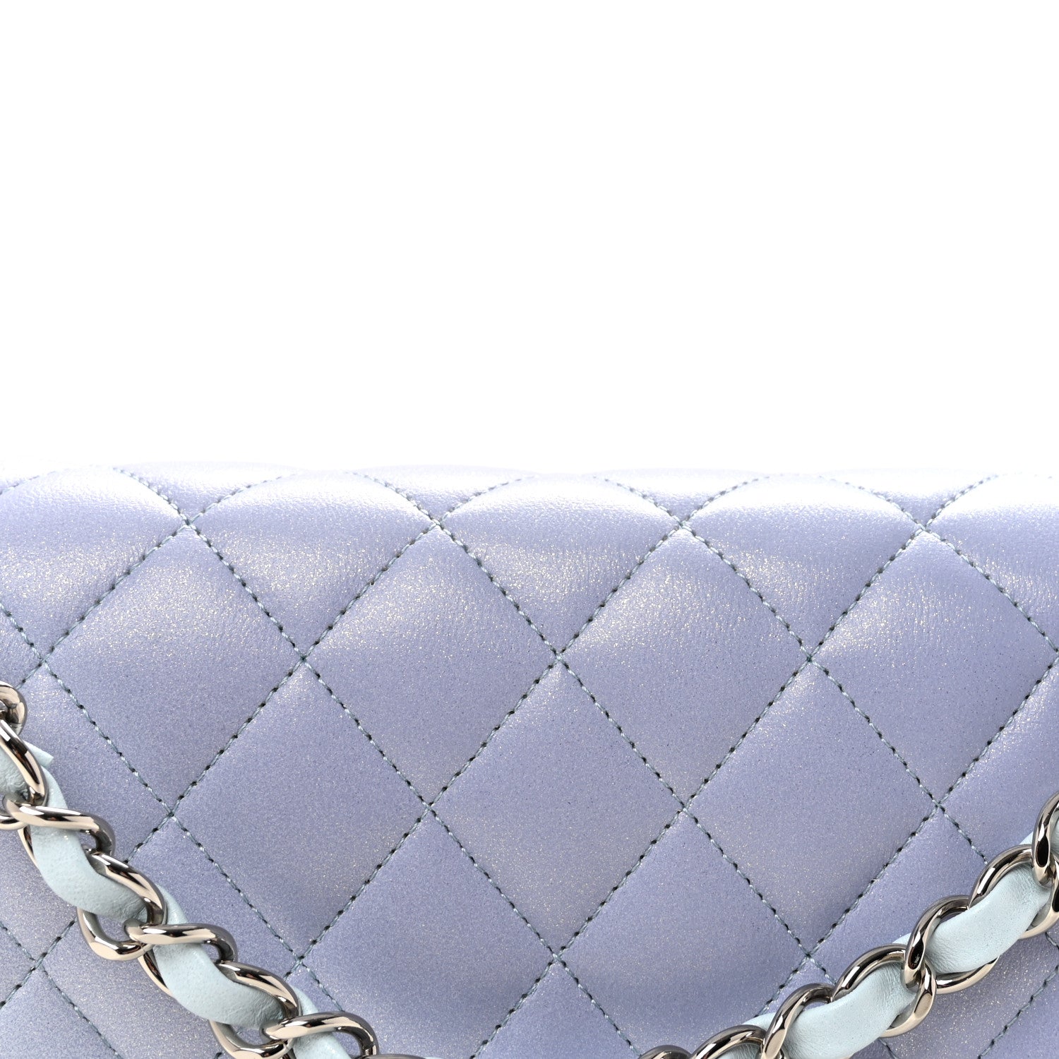 Chanel Perforated Lambskin Quilted Medium Double Flap Light Blue Light Purple White 8 of 11