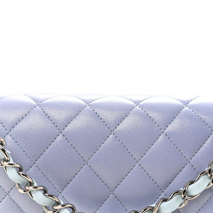 Chanel Perforated Lambskin Quilted Medium Double Flap Light Blue Light Purple White 8 of 11
