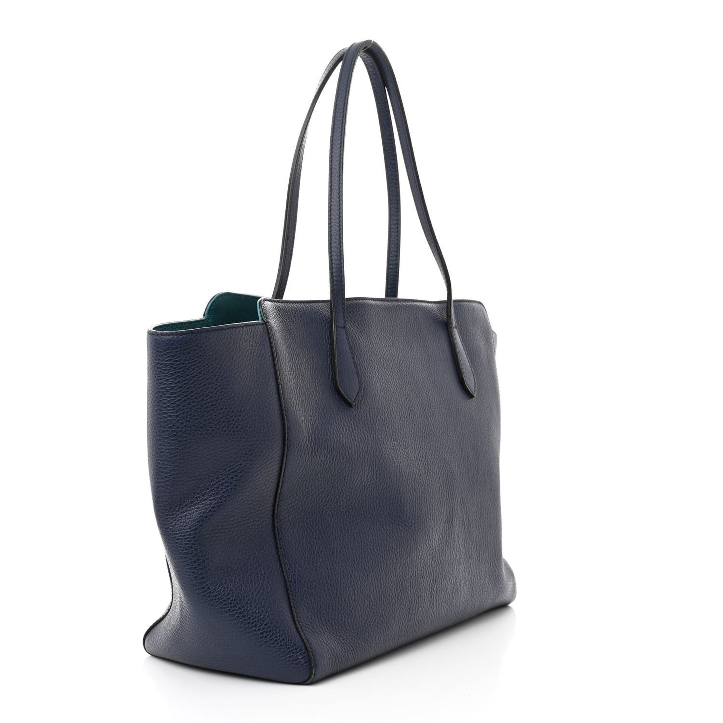 Dollar Calfskin Medium Swing Tote Marine Deep Cobalt