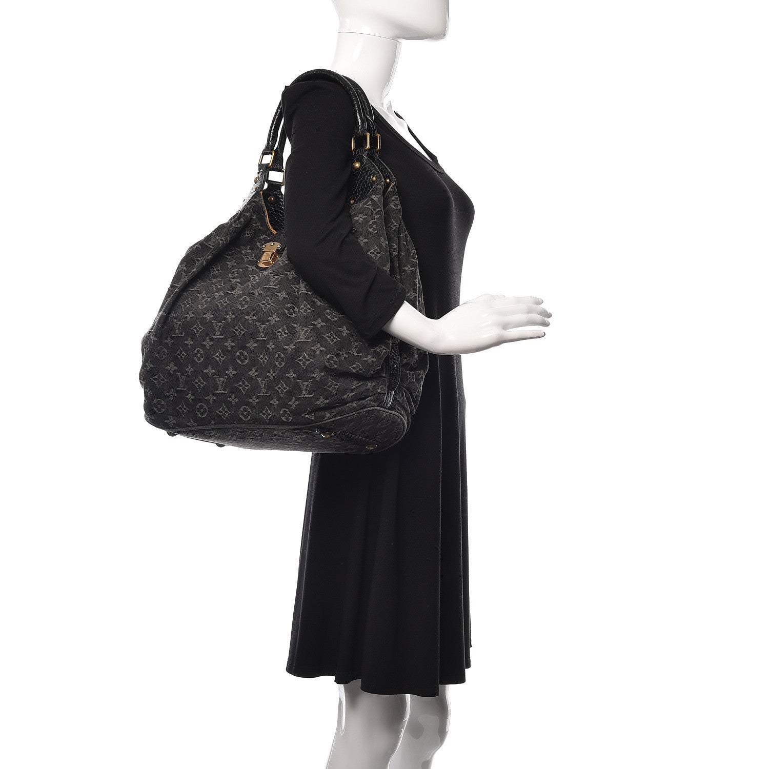 Louis Vuitton Denim Mahina XL Black 2 of 9