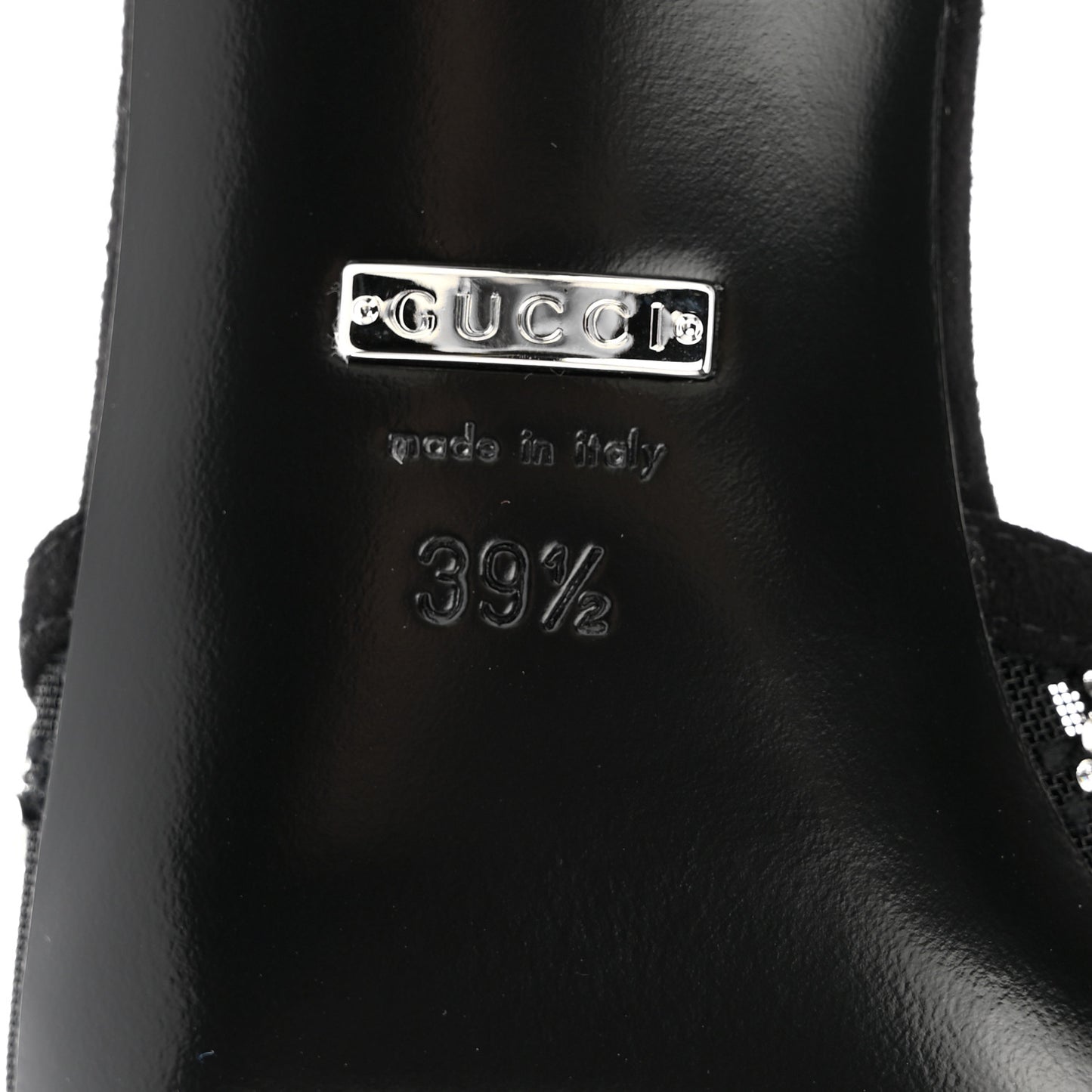 Tela Retino Kid Scamosciato Crystal GG Monogram Square G 35mm Slingback Pumps 39.5 Black