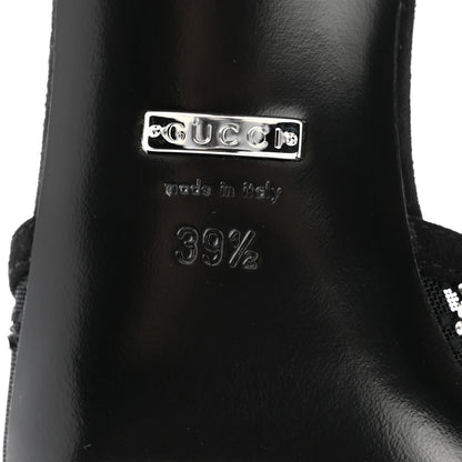 Gucci Tela Retino Kid Scamosciato Crystal GG Monogram Square G 35mm Slingback Pumps 39.5 Black 7 of 8