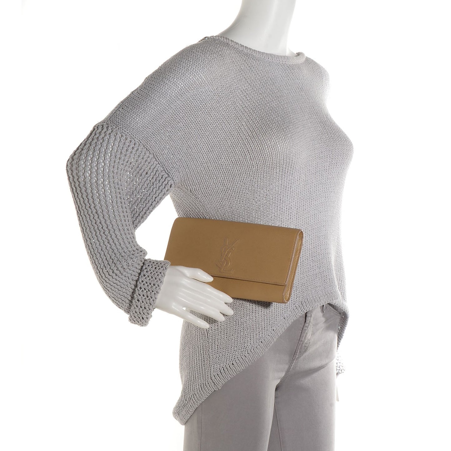 Chevre Small Belle de Jour Clutch Beige
