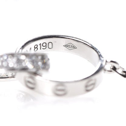 Cartier 18K White Gold Diamond Interlocking LOVE Necklace 4 of 6