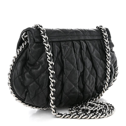 Chanel Washed Lambskin Quilted Medium Chain Around Messenger Black 3 of 16