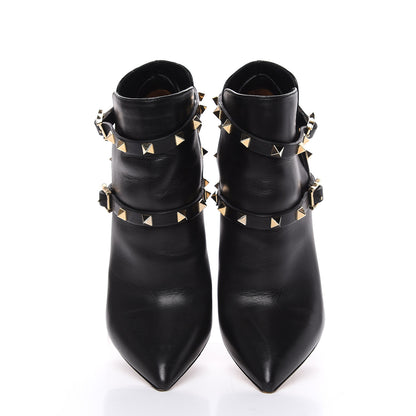 Valentino Garavani Calfskin Rockstud Double Buckle 100mm Ankle Boots 36 Black 5 of 15