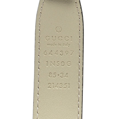 Gucci Efesto Leather Womens Horsebit 15/23mm Belt 85 34 Mystic White 3 of 4