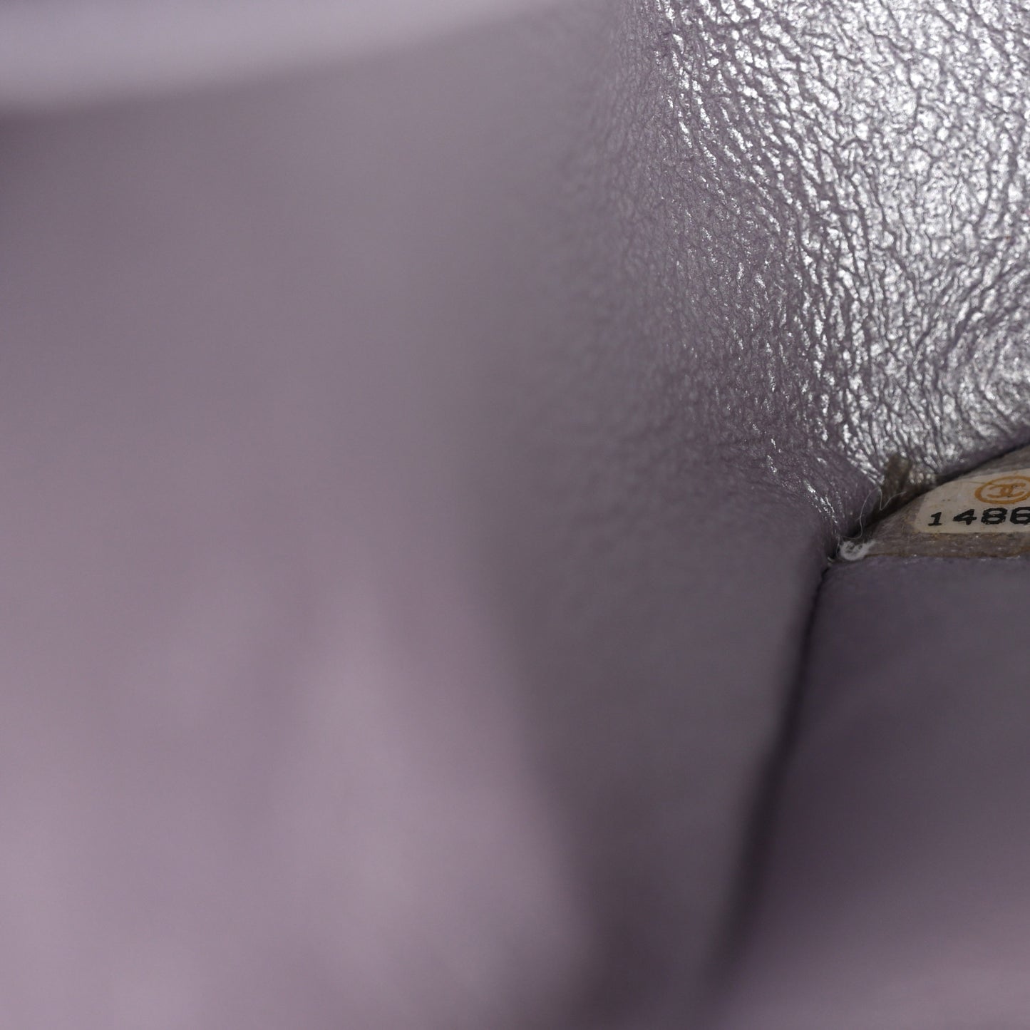 Metallic Lambskin Quilted Jumbo Double Flap Light Purple