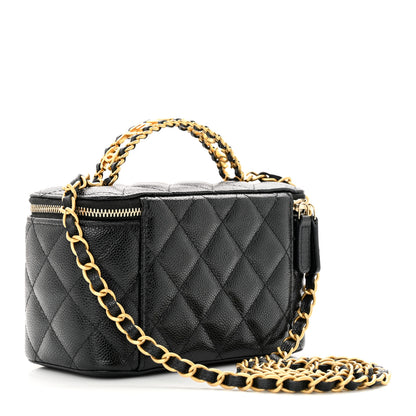 Chanel Shiny Caviar Quilted Pick Me Up Vanity Case Black 3 of 17