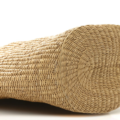 Loewe Raffia Calfskin Shell Basket Tote Natural Pecan 7 of 8