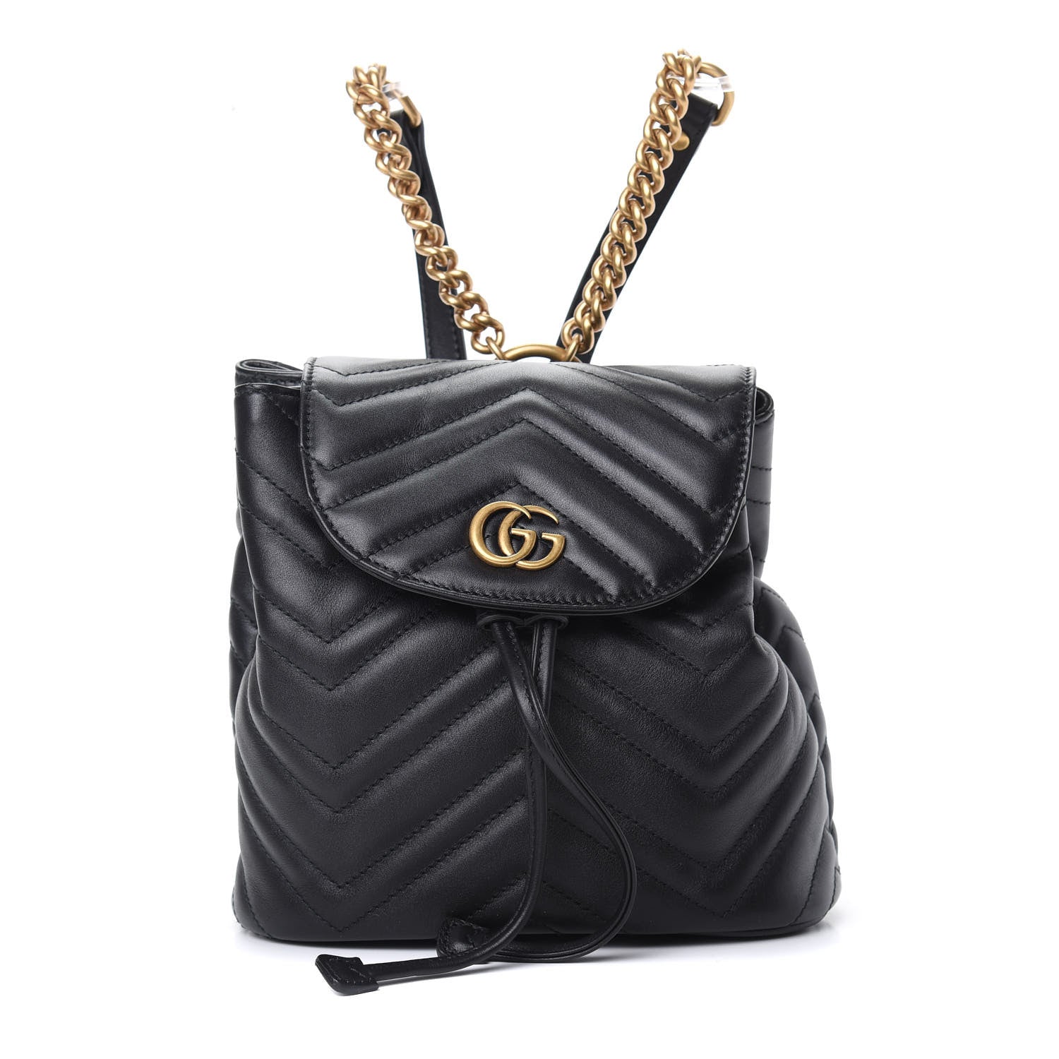 Gucci Calfskin Matelasse GG Marmont Flap Backpack Black 1 of 11