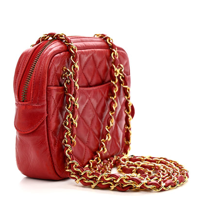 Chanel Lambskin Quilted Camera Case Red 3 of 16