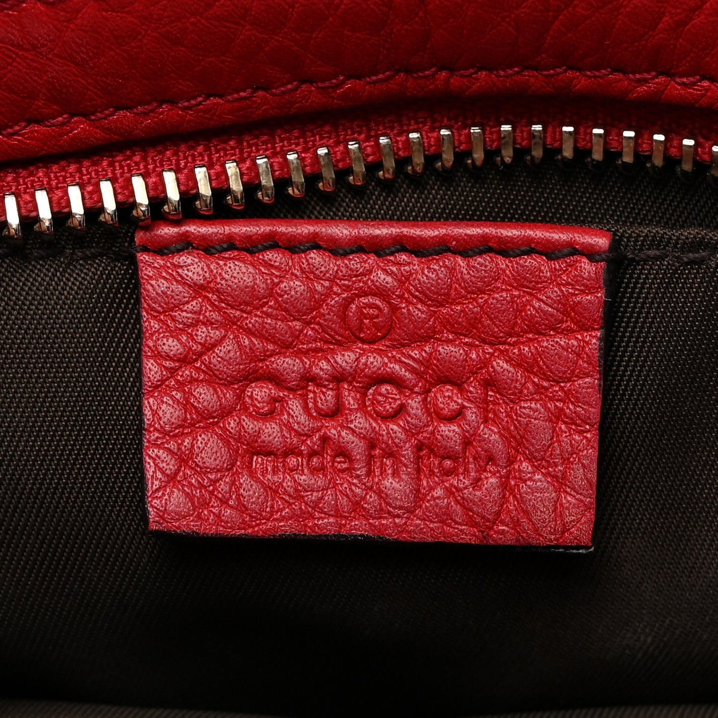Pebbled Calfskin Medium Soho Cosmetic Case Red